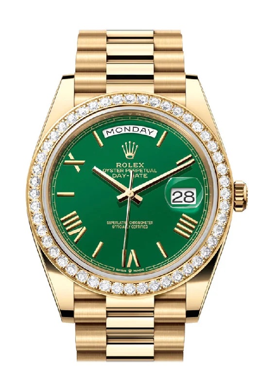 Rolex Watches: The Epitome of Swiss Precision –Rolex Day-Date 40 Green Dial Yellow Gold President Men's Watch 228348RBR 228348