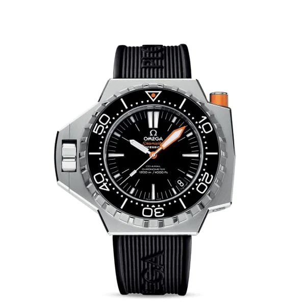 Shop Omega Watches for Every Style –Omega Seamaster 55mm Watch - Ref: 224.32.55.21.01.001 - Black Index Dial, Black Rubber Strap