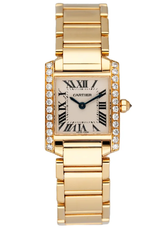 Shop Cartier Watches for Ultimate Quality –Cartier Tank Francaise WE1001R8 Diamond 18k Yellow Gold Ladies Watch