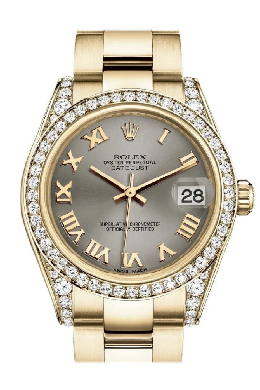 Explore Rolex’s Exclusive Timepiece Collection –Rolex Datejust 31 Steel Roman Dial Diamond Bezel Lug 18K Yellow Gold Ladies Watch 178158 Pre-owned