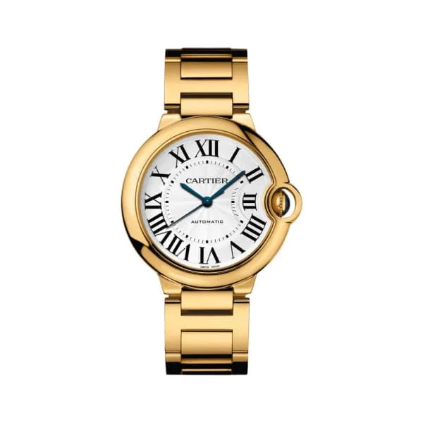 Cartier Watches for Investment and Style –Cartier Ballon Bleu de Cartier 36.2mm Watch - Ref: W69003Z2 - Silver Roman Dial, 18K Yellow Gold Bracelet