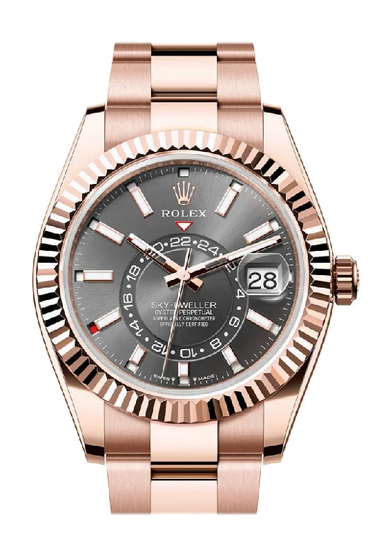 Legendary Rolex Watches for the Elite –Rolex Sky Dweller 42 Slate Dial Rose Gold Oyster Mens Watch 336935