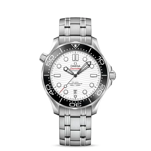 Shop Omega Watches for Iconic Designs –Omega Seamaster 42mm Watch - Ref: 210.30.42.20.04.001 - White Index Dial, Stainless Steel Bracelet