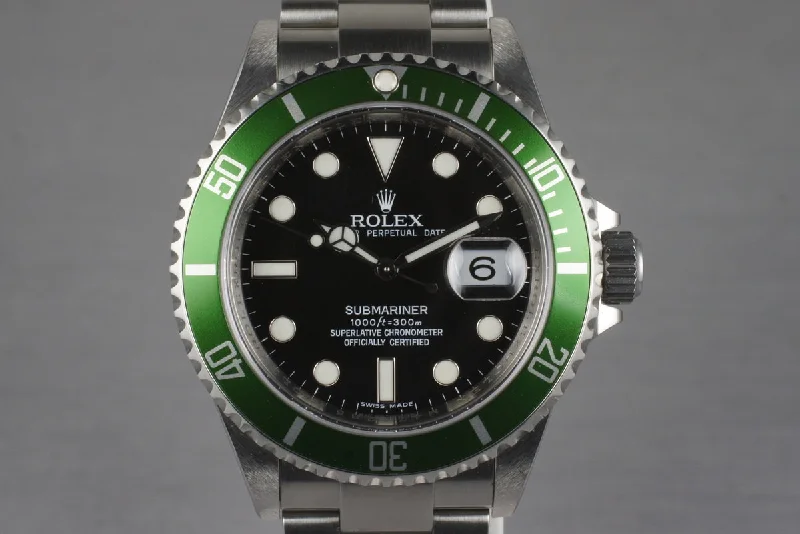 Rolex Watches: Legendary Quality and Precision –2007 Rolex Green Submariner 16610V with Box and Papers