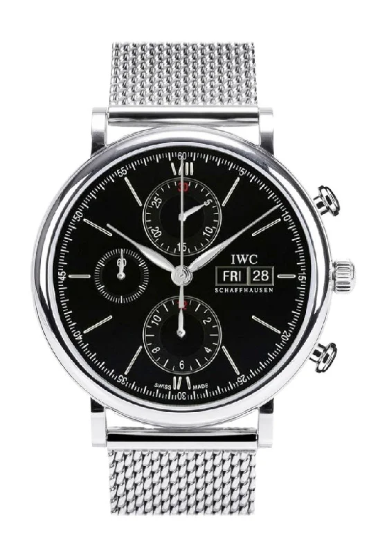 IWC Watches: Precision Timepieces for Discerning Buyers –IWC Portfonio Chronograph Automatic Black Dial Steel 42mm Men's Watch IW391010