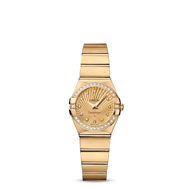 Omega Watches: Perfect for Every Discerning Collector –Omega Constellation 24mm Watch - Ref: 123.55.24.60.58.001 - Champagne Diamond Index Dial & Diamond Bezel, 18K Yellow Gold Bracelet