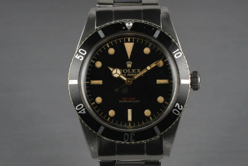 Explore Rolex Watches for the Ultimate Timepiece Experience –1955 Rolex Submariner 6536-1 with Red Depth Rating