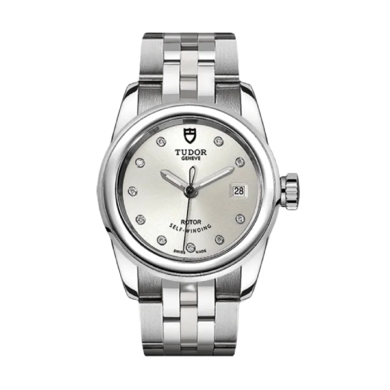 Discover Tudor Watches with Exceptional Value –Tudor Glamour Date 26mm | Stainless Steel bracelet | Silver Diamond dial | Ladies Watch M51000-0002