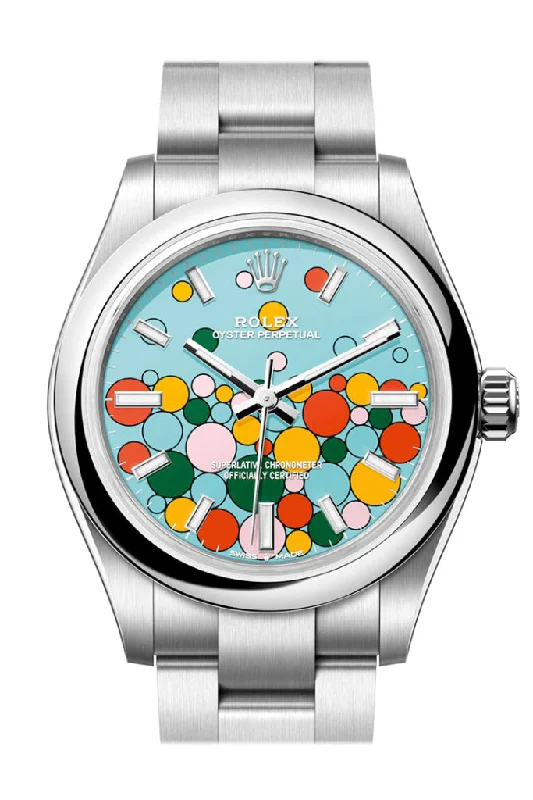 Timeless Rolex Watches for Every Style –Rolex Oyster Perpetual 31 Turquoise Blue Celebration-motif Dial Stainless Steel Oyster 277200