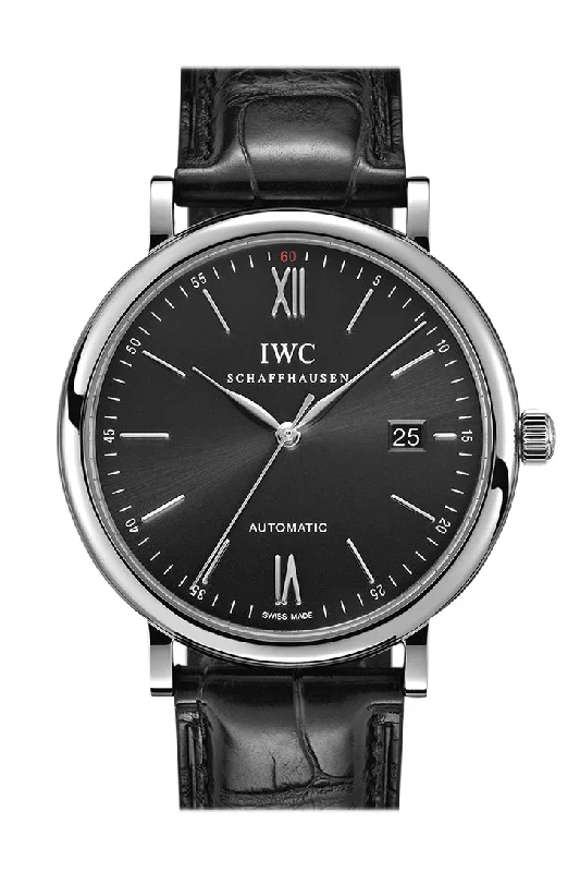 Discover IWC Watches for Investment –IWC Portofino on Strap 40 Black Dial Rose Gold Watch IW356502