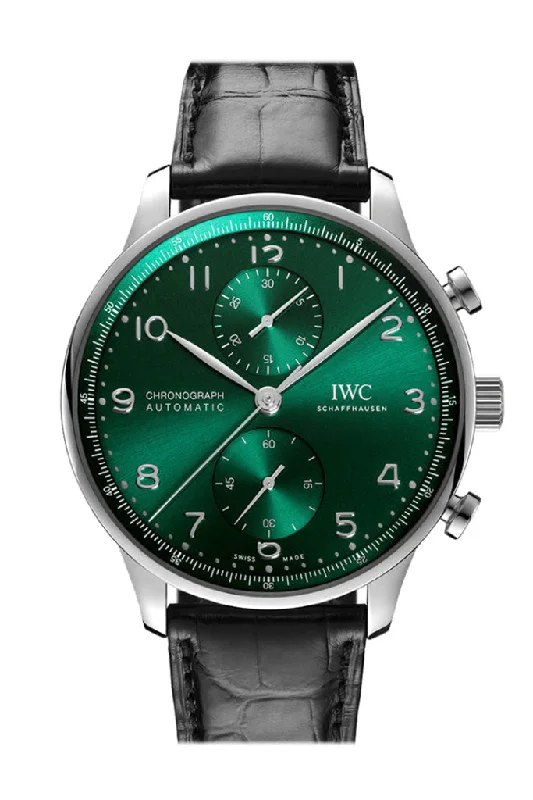 Shop IWC Watches for Timeless Appeal –IWC Portuguese Green Dial Stainless steel Watch IW371615