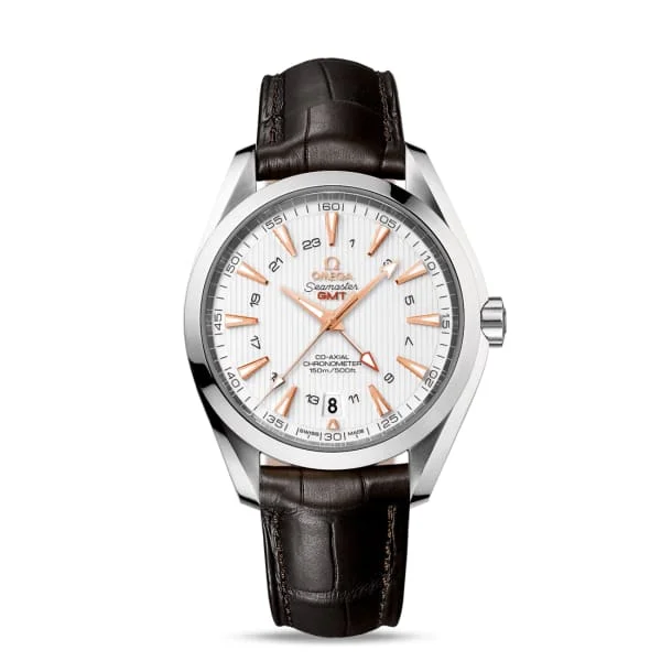 Shop Omega Watches Online –Omega Seamaster 43mm Watch - Ref: 231.13.43.22.02.004 - Silver Index Dial, Brown Leather Strap