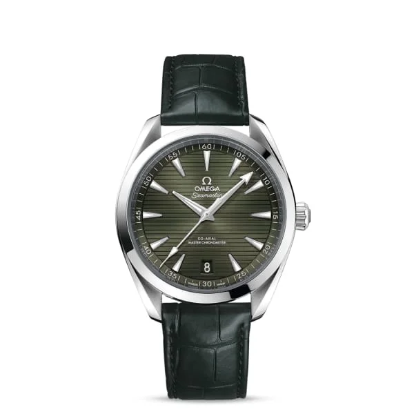 Explore the World of Omega Watches –Omega Seamaster 41mm Watch - Ref: 220.13.41.21.10.001 - Green Index Dial, Green Leather Strap