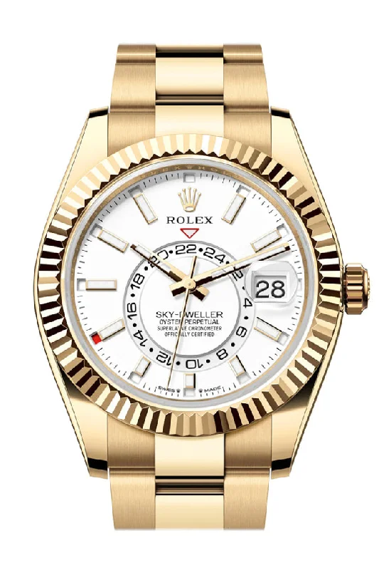 Rare Rolex Timepieces for Sale –Rolex Sky Dweller 42 White Dial Yellow Gold Oyster Mens Watch 336938