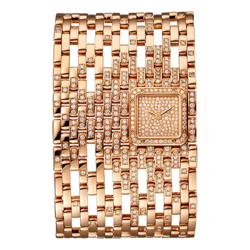 Find the Best Cartier Watches Online –Cartier Panthere de Cartier 22mm Women's watch - Ref: HPI01293 - 18K Rose Gold Pave Diamond Dial, 18K Rose Gold Diamond Bracelet