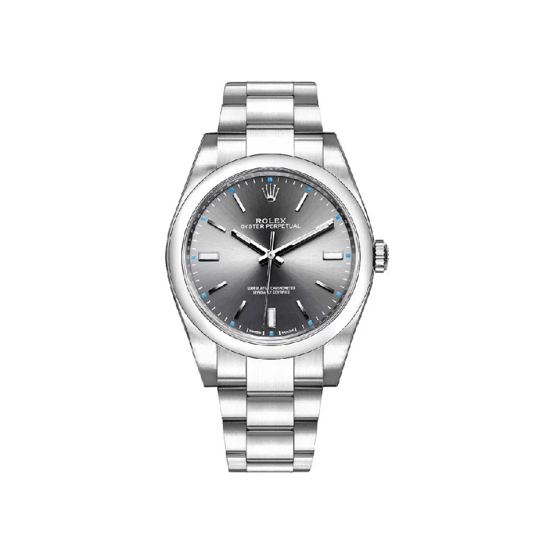 Shop Rolex Watches for Rare and Exclusive Timepieces –Rolex Oyster Perpetual 114300 Stainless Steel Rhodium Slate Grey Stick Dial