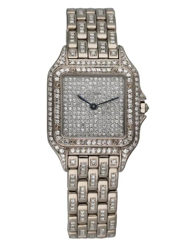 Explore Cartier Watches for Ultimate Prestige –Cartier Panthere 18K White Gold Full Factory Diamonds