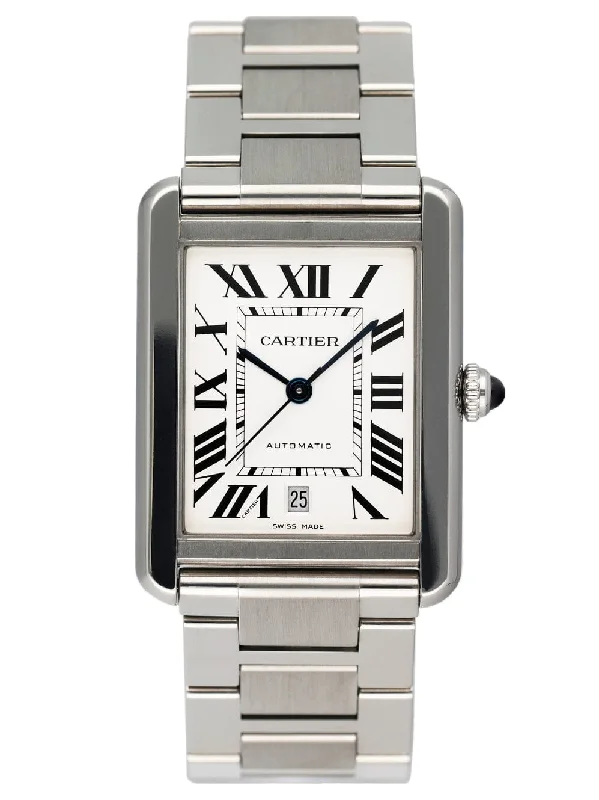 Cartier Watches: Where Tradition Meets Luxury –Cartier Tank Solo XL W5200028 Stainless Steel Mens Watch Box Papers