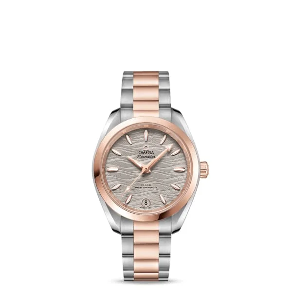 Find Omega Watches for Every Lifestyle –Omega Seamaster 34mm Watch - Ref: 220.20.34.20.06.001 - Grey Index Dial, Two Tone Stainless Steel & 18K Rose Gold Bracelet