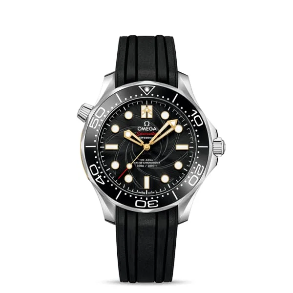 Find Omega Watches with Iconic Designs –Omega Seamaster 42mm Watch - Ref: 210.22.42.20.01.003 - Black Index Dial, Black Rubber Strap