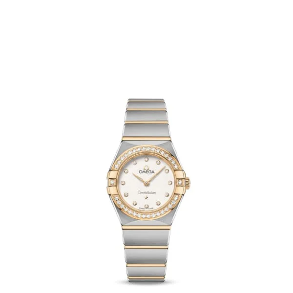 Explore the World of Omega Watches –Omega Constellation 25mm Watch - Ref: 131.25.25.60.52.002 - Silver Diamond Index Dial & Diamond Bezel, Two Tone Stainless Steel & 18K Yellow Gold Bracelet