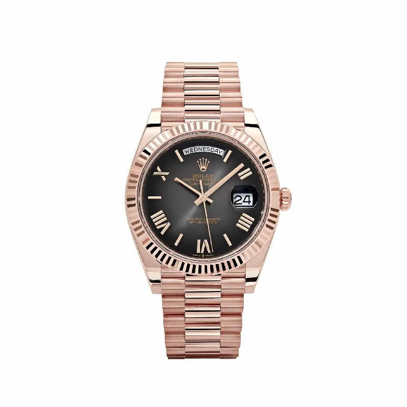 Shop Rolex Watches for Unmatched Style and Precision –Rolex Day-Date 228235 Rose Gold Slate Ombré Dial