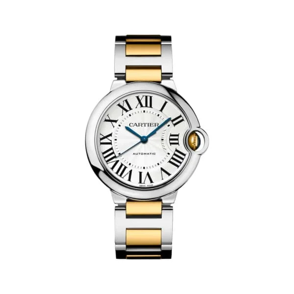 Classic Cartier Watches for Every Wrist –Cartier Ballon Bleu de Cartier 36.2mm Watch - Ref: W6920047 - Silver Roman Dial, Two Tone Stainless Steel & 18K Yellow Gold Bracelet