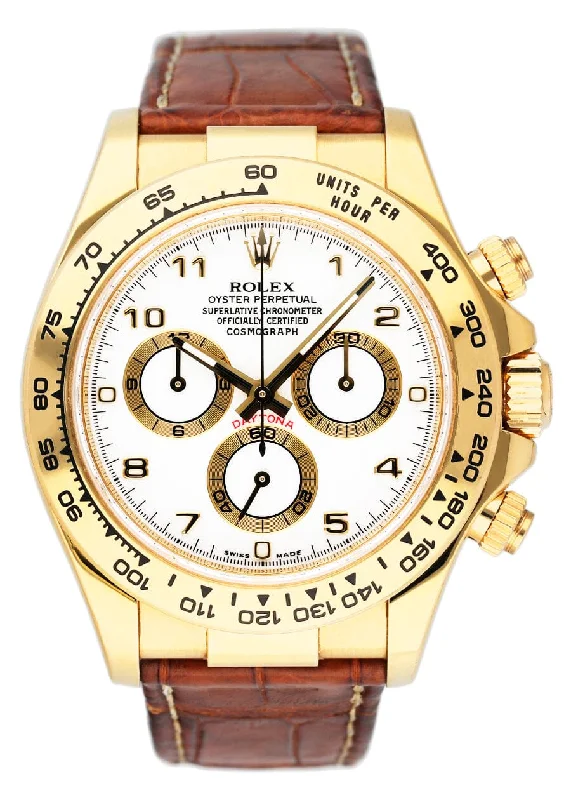 Rolex Watches: Swiss Quality and Precision –Rolex Daytona 116518 White dial Yellow Gold Mens Watch Box Papers