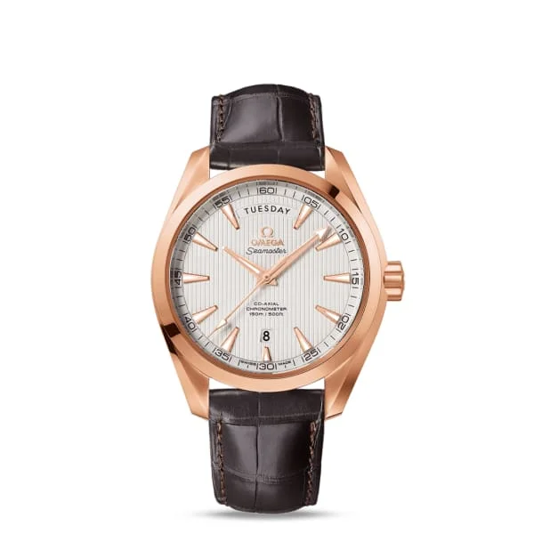 Omega Watches: Timeless Precision for Every Wrist –Omega Seamaster 42mm Watch - Ref: 231.53.42.22.02.001 - Silver Index Dial in 18K Rose Gold Case, Brown Leather Strap