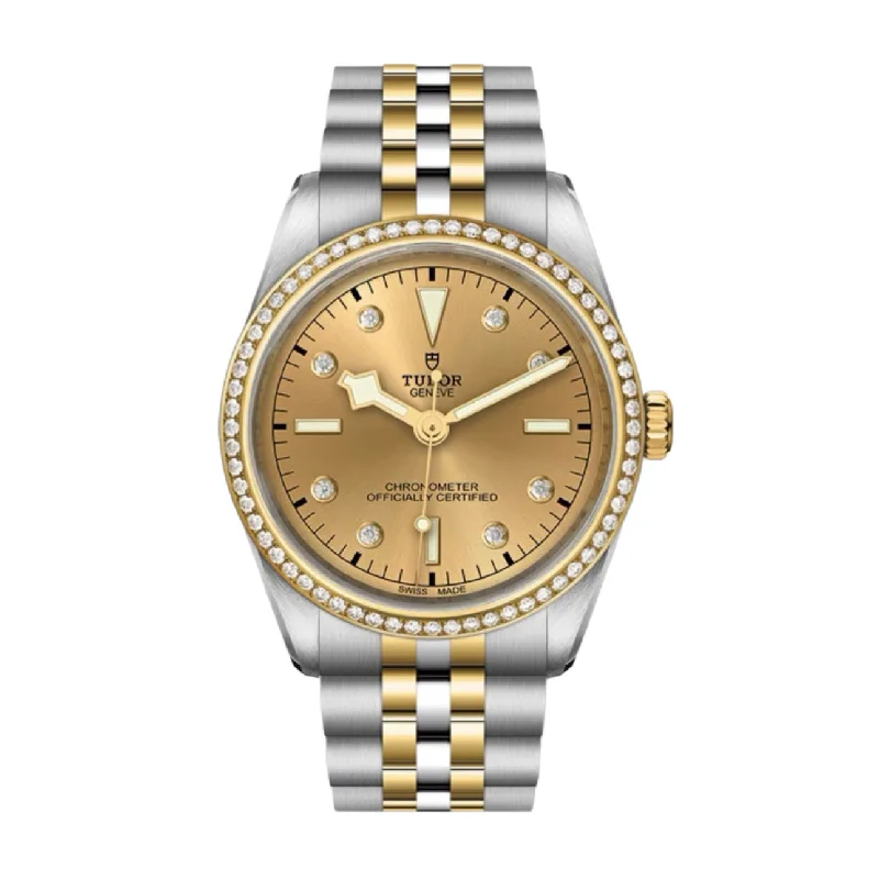 Tudor Watches: Luxury, Style, and Precision Combined –Tudor Black Bay 36 S&G | Steel and yellow gold bracelet | Champagne-color Dial Diamond Bezel | Men's Watch ref. M79653-0007