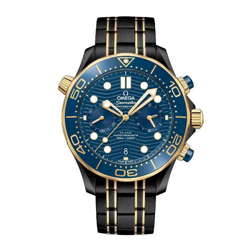 Omega Watches: Built for Performance and Luxury –Omega Seamaster 44mm Watch - Ref: 210.20.44.51.03.001-PVD - Blue Index Dial, Black PVD Stainless Steel Bracelet