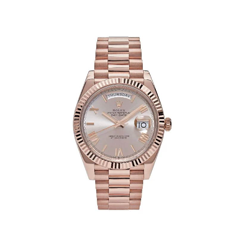 Find the Best Rolex Watches Online –Rolex Day-Date 228235 Rose Gold Sundust Roman Dial (2023)