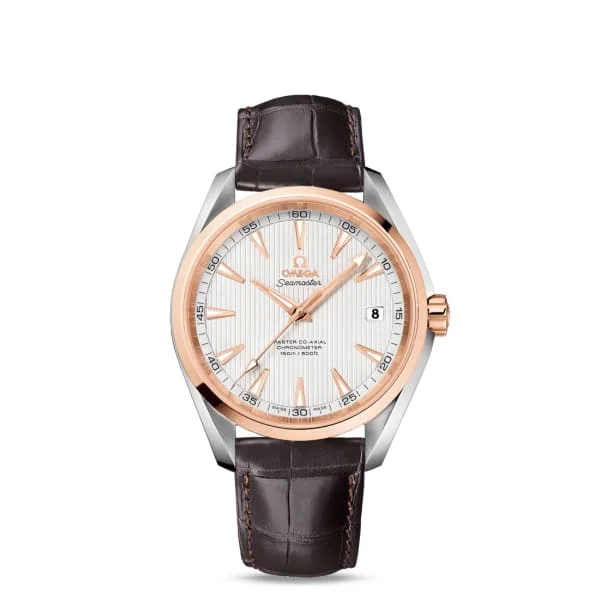 Omega Watches: Swiss Quality You Can Trust –Omega Seamaster 42mm Watch - Ref: 231.23.42.21.02.001 - White Index Dial & 18K Rose Gold Bezel, Brown Leather Strap