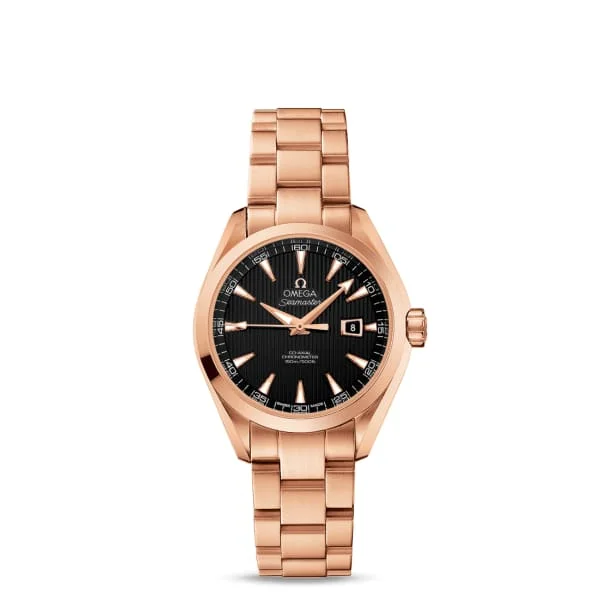 Omega Watches: Perfect for Every Discerning Collector –Omega Seamaster 34mm Watch - Ref: 231.50.34.20.01.002 - Black Index Dial, 18K Rose Gold Bracelet