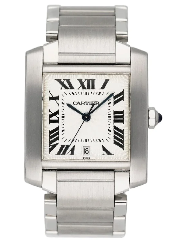 Classic Cartier Watches for Every Wrist –Cartier Tank Francaise W51002Q3 Silver Dial Steel Mens Watch