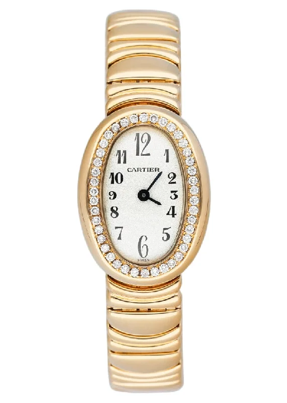 Cartier Watches: The Perfect Luxury Investment –Cartier Baignoire Mini WB5047D8 / 1960 Diamond 18k Yellow Gold Ladies Watch