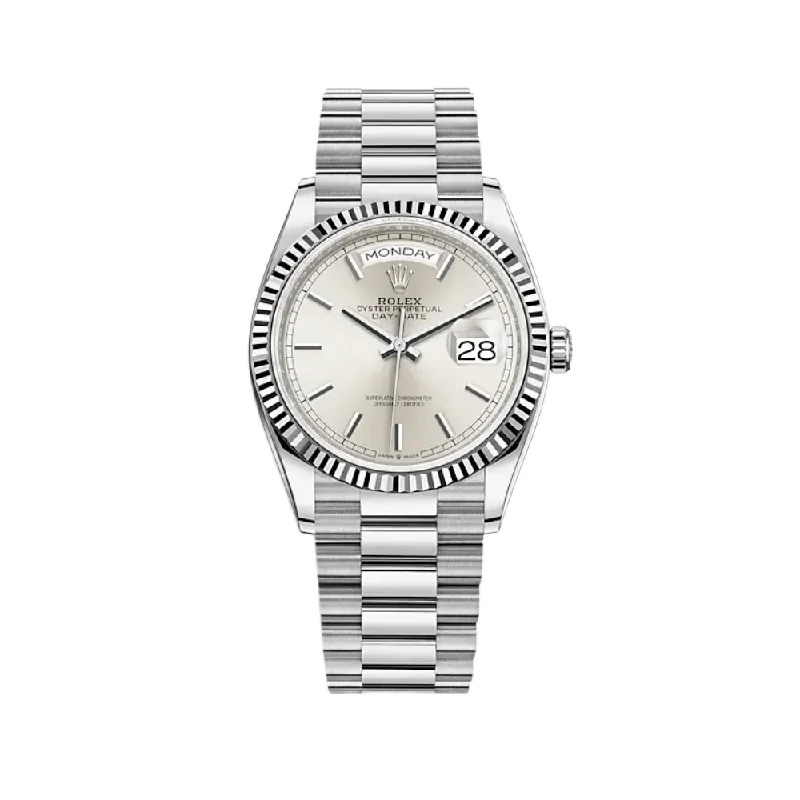 Discover the Latest Rolex Models Now –Rolex Day-Date 128239 White Gold Silver Dial