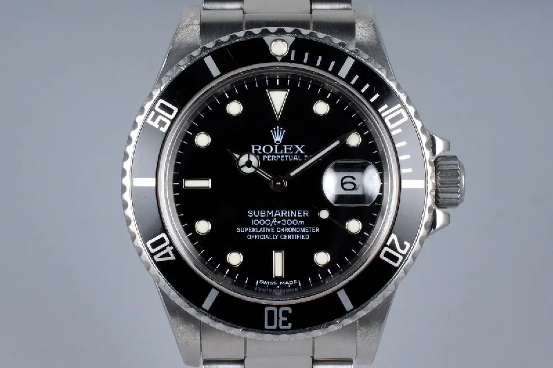 Rolex Watches: A Tradition of Excellence –1988 Rolex Submariner 168000 Service Dial with Box and Papers