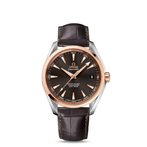 Find Omega Watches with Iconic Designs –Omega Seamaster 42mm Watch - Ref: 231.23.42.21.06.003 - Grey Index Dial & 18K Rose Gold Bezel, Brown Leather Strap