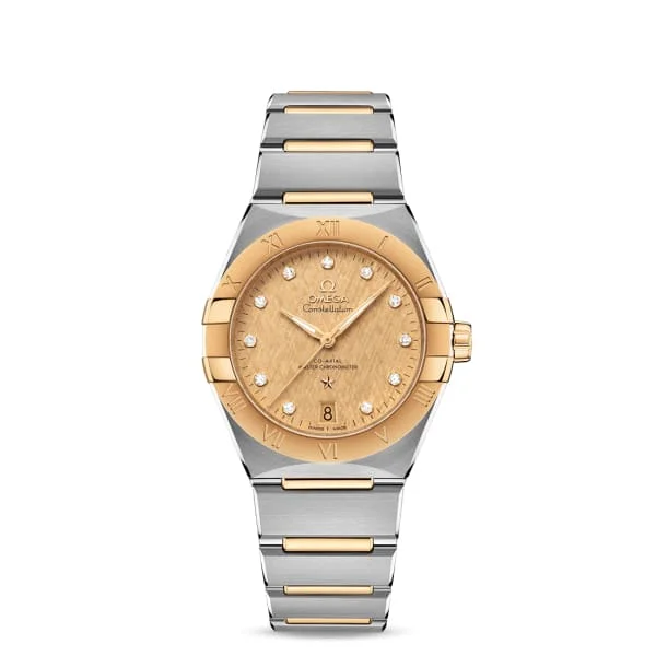 Find Omega Watches with Classic Appeal –Omega Constellation 36mm Watch - Ref: 131.20.36.20.58.001 - Champagne Diamond Index Dial & 18K Yellow Gold Bezel, Two Tone Stainless Steel & 18K Yellow Gold Bracelet