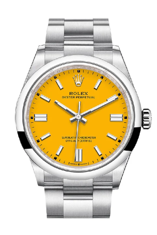 Shop Rolex Watches for Lasting Elegance –Rolex Oyster Perpetual 36 Yellow Dial Oyster Bracelet Watch 126000