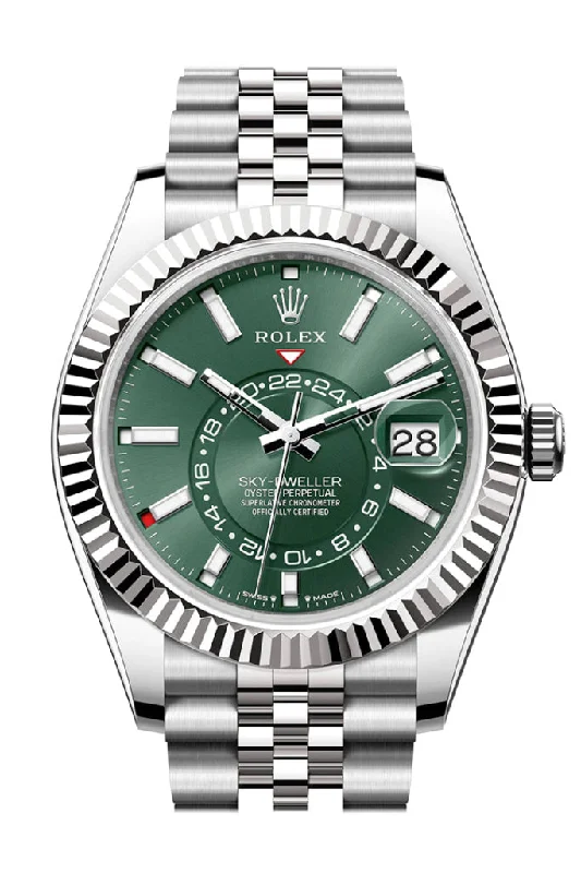 Discover Legendary Rolex Watches –Rolex Sky Dweller 42 Mint Green Dial Stainless Steel Jubilee Mens Watch 336934