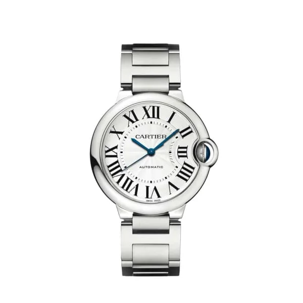 Cartier Watches for Discerning Collectors –Cartier Ballon Bleu de Cartier 36.2mm Watch - Ref: W6920046 - Silver Roman Dial, Stainless Steel Bracelet