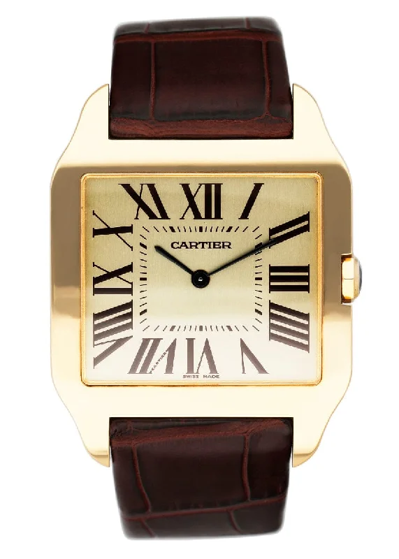 Shop Cartier Watches for Timeless Style –Cartier Santos Dumont W2006851 Large 18k Yellow Gold Mens Watch