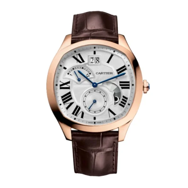 Cartier Watches: Crafted for Generations –Cartier Drive de Cartier 40mm Watch - Ref: WGNM0005 - Silver Roman Dial in 18K Rose Gold Case, Brown Alligator Strap