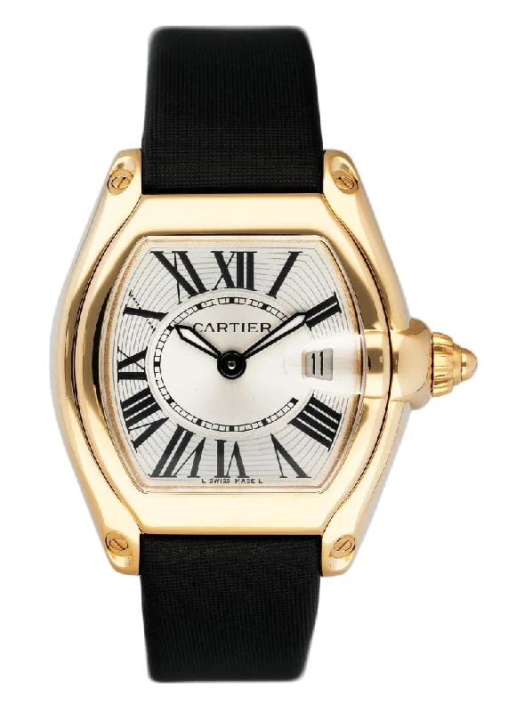 Shop Cartier Watches for Classic Luxury –Cartier Roadster W62018Y5 Sliver Dial Yellow Gold Ladies Watch