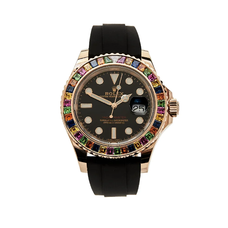 Find Your Perfect Rolex Watch for Every Moment –Rolex Yacht-Master 116695SATS Rose Gold Black Dial Rainbow Bezel