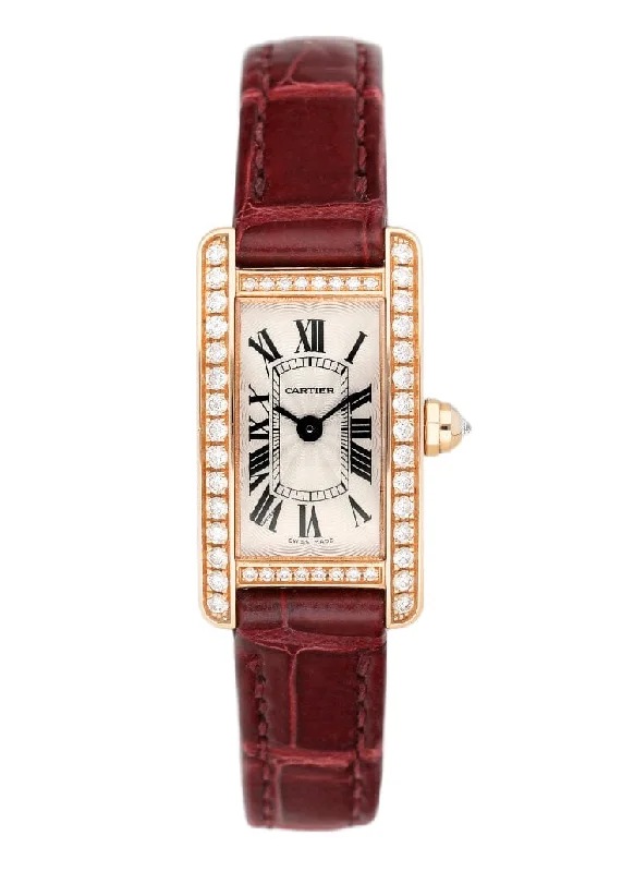 Find the Perfect Cartier Watch –Cartier Tank Americaine Mini WB710014 18K Rose Gold Ladies Watch