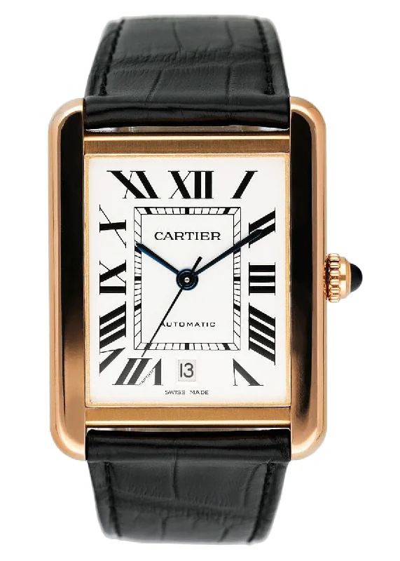 Find Rare Cartier Watches with Iconic Designs –Cartier Tank Solo XL W5200026 18K Rose Gold Mens Watch Box & Papers