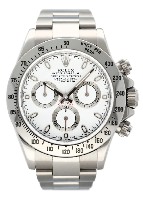 Rolex Watches for the Luxury Connoisseur –Rolex Daytona 116520 White Dial Stainless steel Mens Watch Box Papers